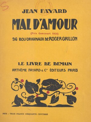 cover image of Mal d'amour